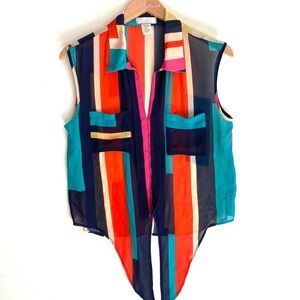 Toska Striped sleeveless crop Top, Size M